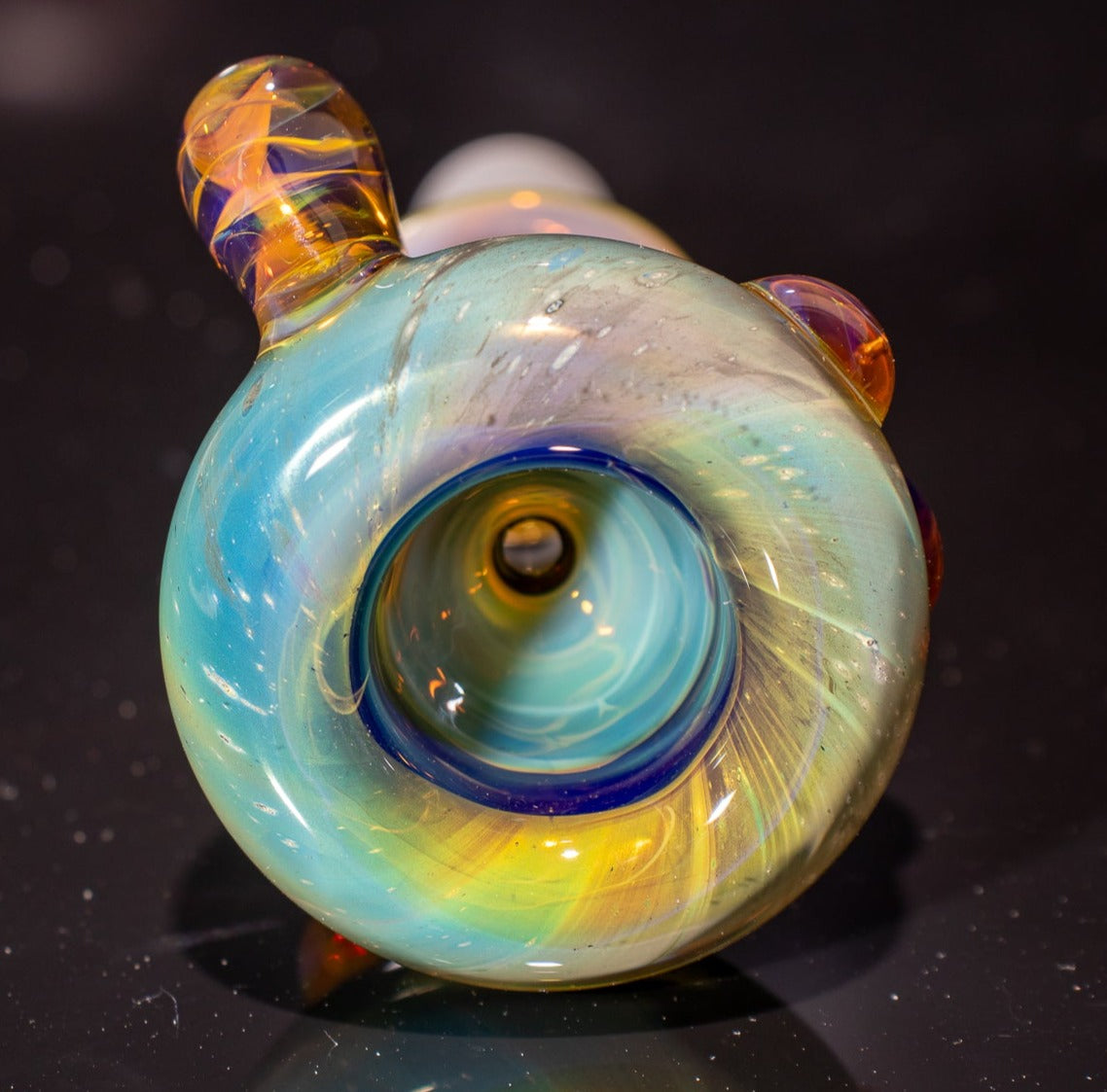 14mm Glass Slide | Silver & Gold Fumed Galaxy | Heady Colored Functional Glass Slide