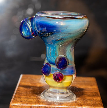 14mm Glass Slide | Silver & Gold Fumed Galaxy | Heady Colored Functional Glass Slide