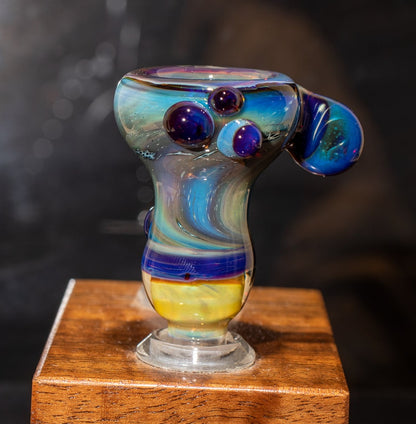 14mm Glass Slide | Silver & Gold Fumed Galaxy | Heady Colored Functional Glass Slide
