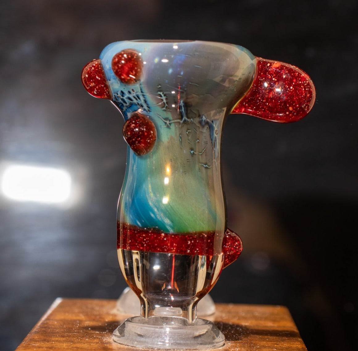 14mm Glass Slide | Silver & Gold Fumed Galaxy | Heady Colored Functional Glass Slide