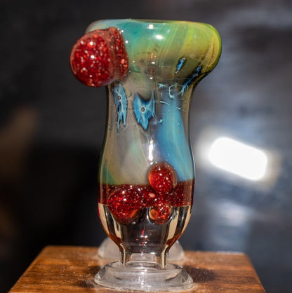 14mm Glass Slide | Silver & Gold Fumed Galaxy | Heady Colored Functional Glass Slide