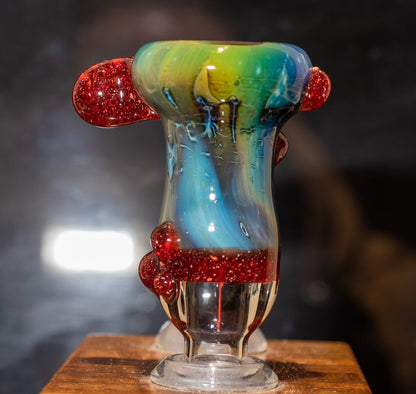 14mm Glass Slide | Silver & Gold Fumed Galaxy | Heady Colored Functional Glass Slide