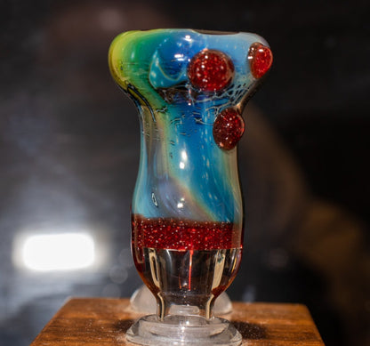 14mm Glass Slide | Silver & Gold Fumed Galaxy | Heady Colored Functional Glass Slide