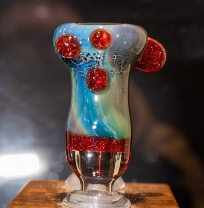 14mm Glass Slide | Silver & Gold Fumed Galaxy | Heady Colored Functional Glass Slide