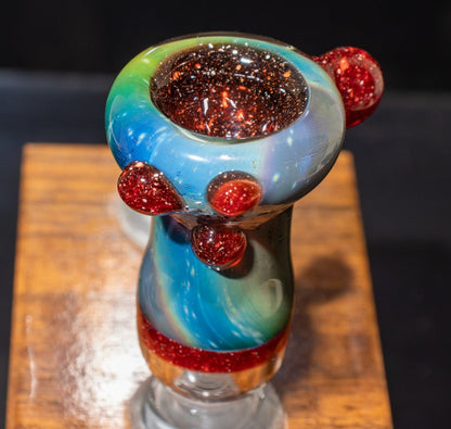 14mm Glass Slide | Silver & Gold Fumed Galaxy | Heady Colored Functional Glass Slide