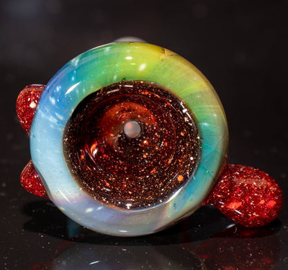 14mm Glass Slide | Silver & Gold Fumed Galaxy | Heady Colored Functional Glass Slide