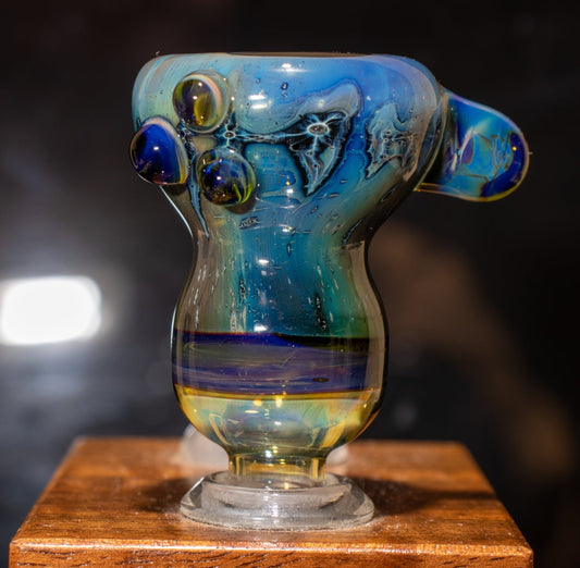 14mm Glass Slide | Silver & Gold Fumed Galaxy | Heady Colored Functional Glass Slide