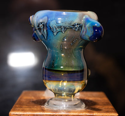 14mm Glass Slide | Silver & Gold Fumed Galaxy | Heady Colored Functional Glass Slide