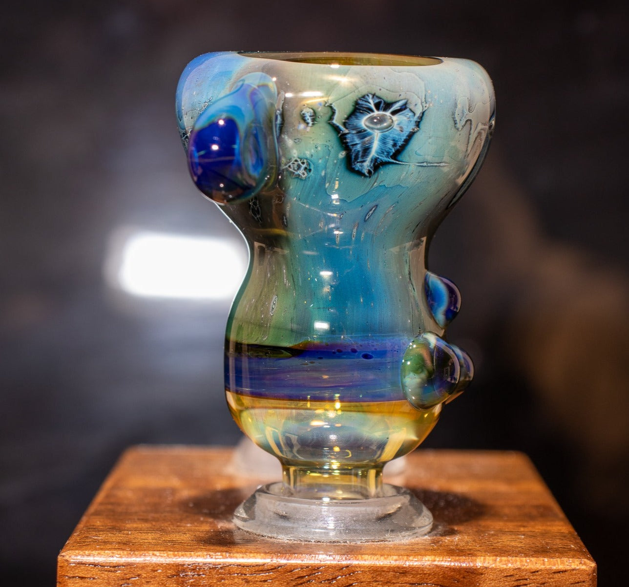 14mm Glass Slide | Silver & Gold Fumed Galaxy | Heady Colored Functional Glass Slide
