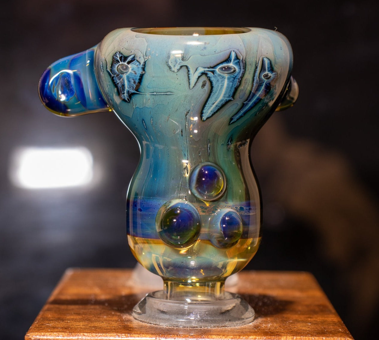 14mm Glass Slide | Silver & Gold Fumed Galaxy | Heady Colored Functional Glass Slide