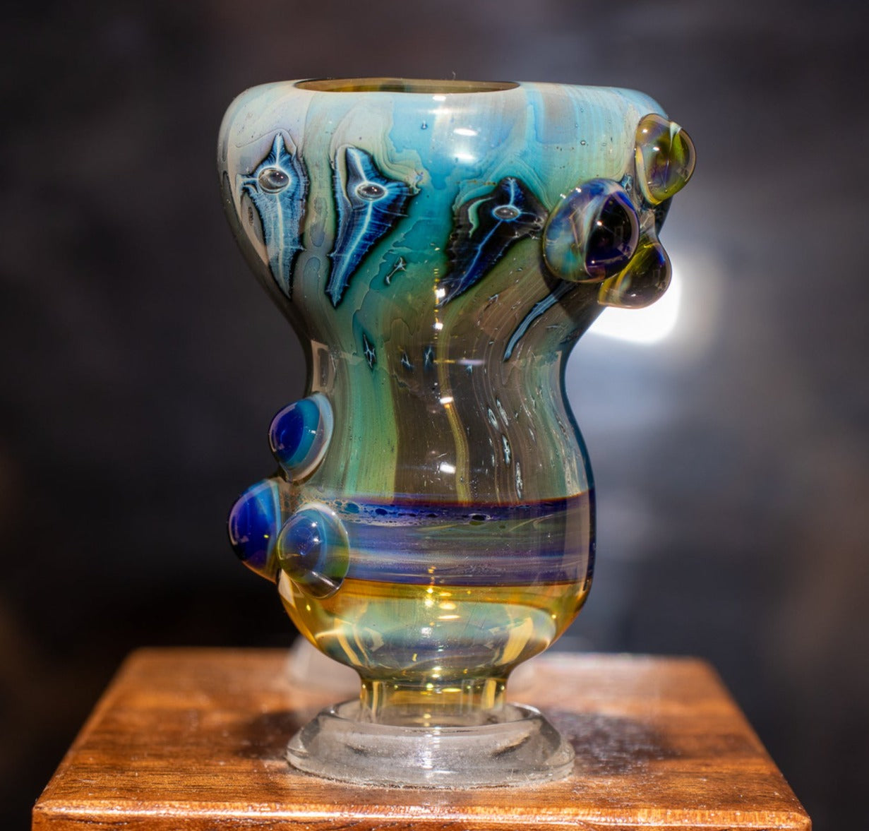 14mm Glass Slide | Silver & Gold Fumed Galaxy | Heady Colored Functional Glass Slide