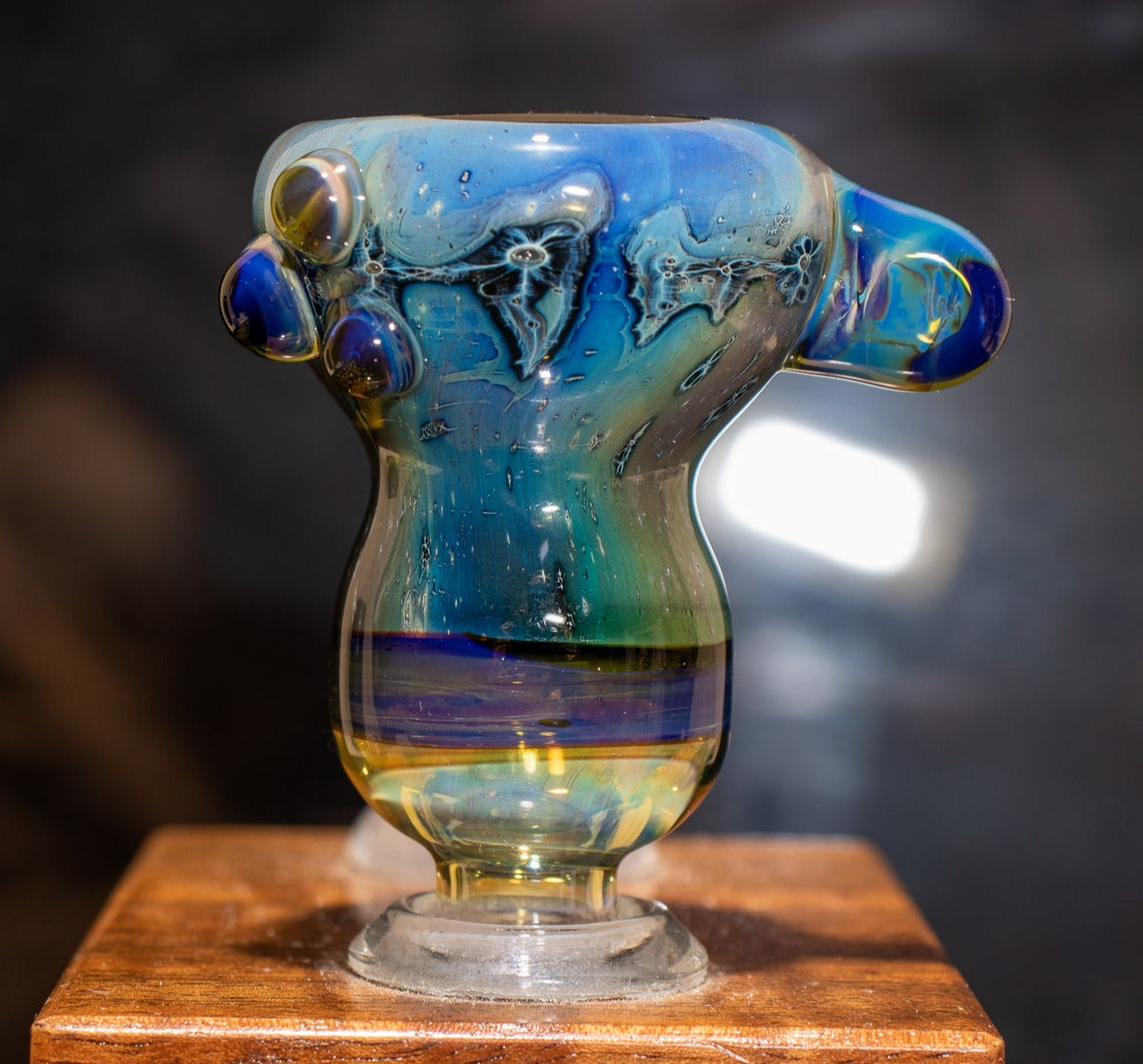 14mm Glass Slide | Silver & Gold Fumed Galaxy | Heady Colored Functional Glass Slide