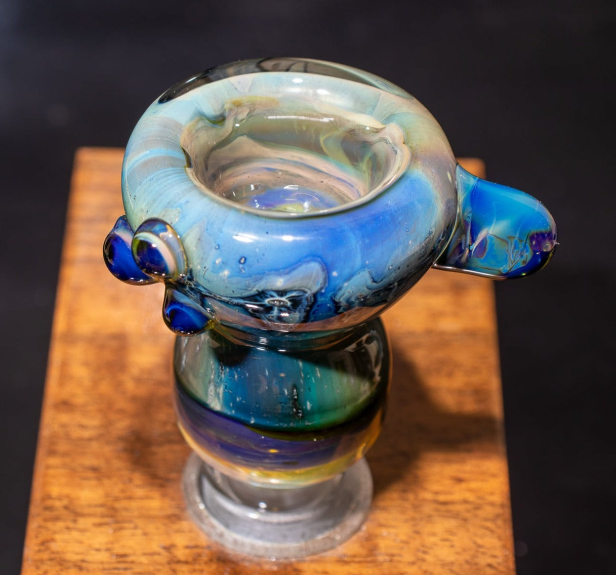 14mm Glass Slide | Silver & Gold Fumed Galaxy | Heady Colored Functional Glass Slide