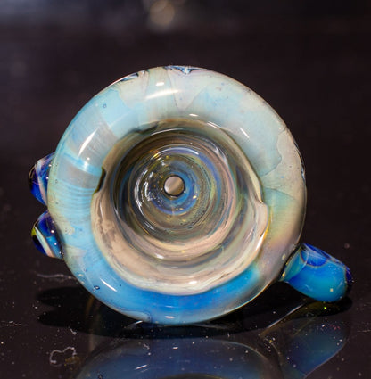 14mm Glass Slide | Silver & Gold Fumed Galaxy | Heady Colored Functional Glass Slide