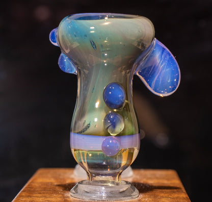 14mm Glass Slide | Silver & Gold Fumed Galaxy | Heady Colored Functional Glass Slide