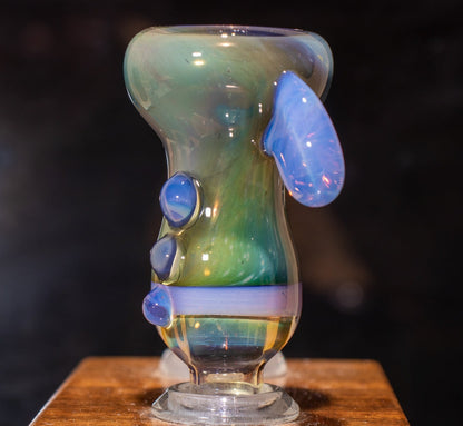 14mm Glass Slide | Silver & Gold Fumed Galaxy | Heady Colored Functional Glass Slide