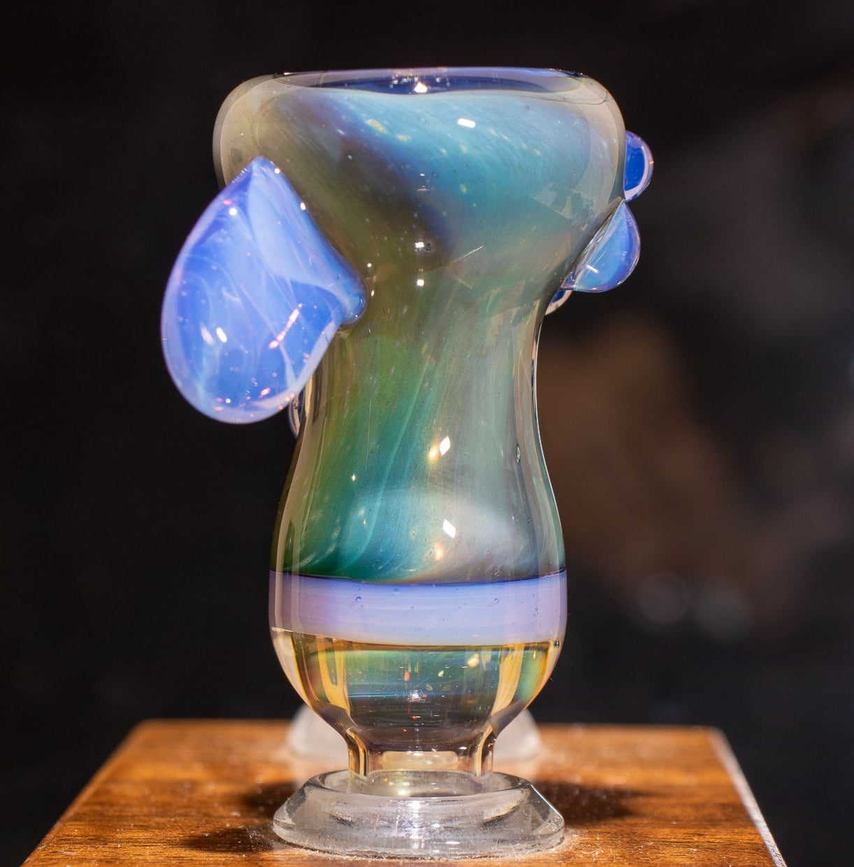 14mm Glass Slide | Silver & Gold Fumed Galaxy | Heady Colored Functional Glass Slide