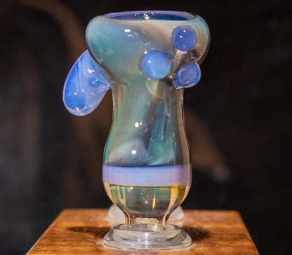 14mm Glass Slide | Silver & Gold Fumed Galaxy | Heady Colored Functional Glass Slide