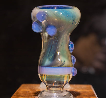 14mm Glass Slide | Silver & Gold Fumed Galaxy | Heady Colored Functional Glass Slide