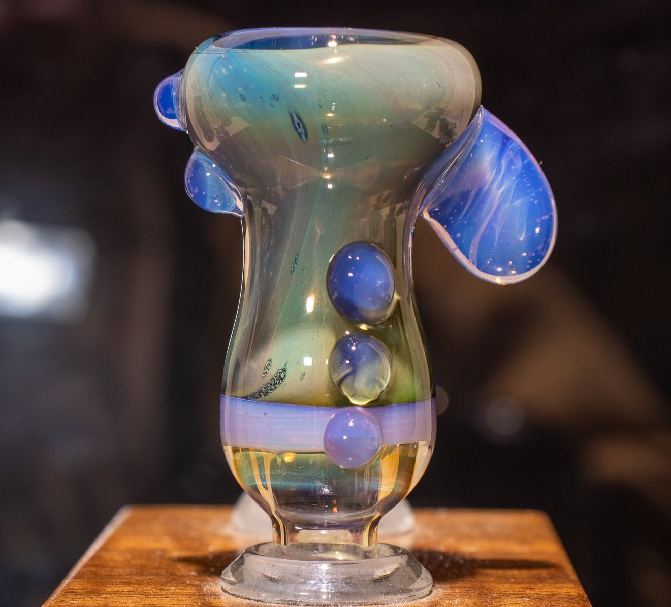 14mm Glass Slide | Silver & Gold Fumed Galaxy | Heady Colored Functional Glass Slide