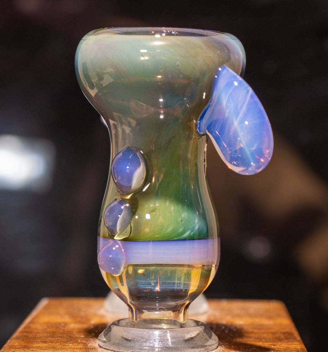 14mm Glass Slide | Silver & Gold Fumed Galaxy | Heady Colored Functional Glass Slide