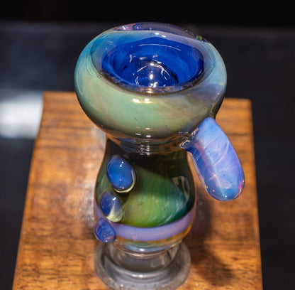 14mm Glass Slide | Silver & Gold Fumed Galaxy | Heady Colored Functional Glass Slide