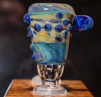 14mm Glass Slide | Silver & Gold Fumed Galaxy | Heady Colored Functional Glass Slide