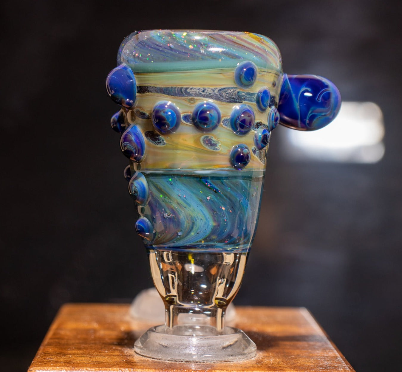 14mm Glass Slide | Silver & Gold Fumed Galaxy | Heady Colored Functional Glass Slide