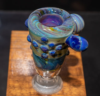 14mm Glass Slide | Silver & Gold Fumed Galaxy | Heady Colored Functional Glass Slide