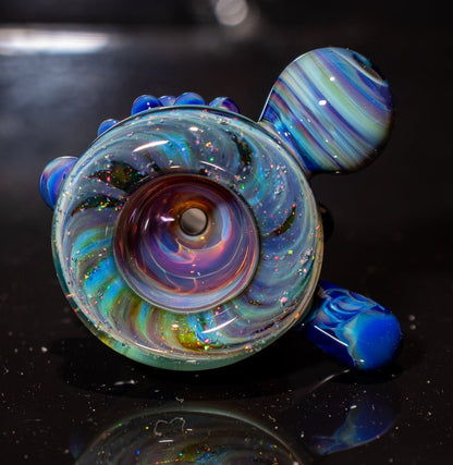 14mm Glass Slide | Silver & Gold Fumed Galaxy | Heady Colored Functional Glass Slide