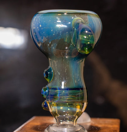 14mm Glass Slide | Silver & Gold Fumed Galaxy | Heady Colored Functional Glass Slide