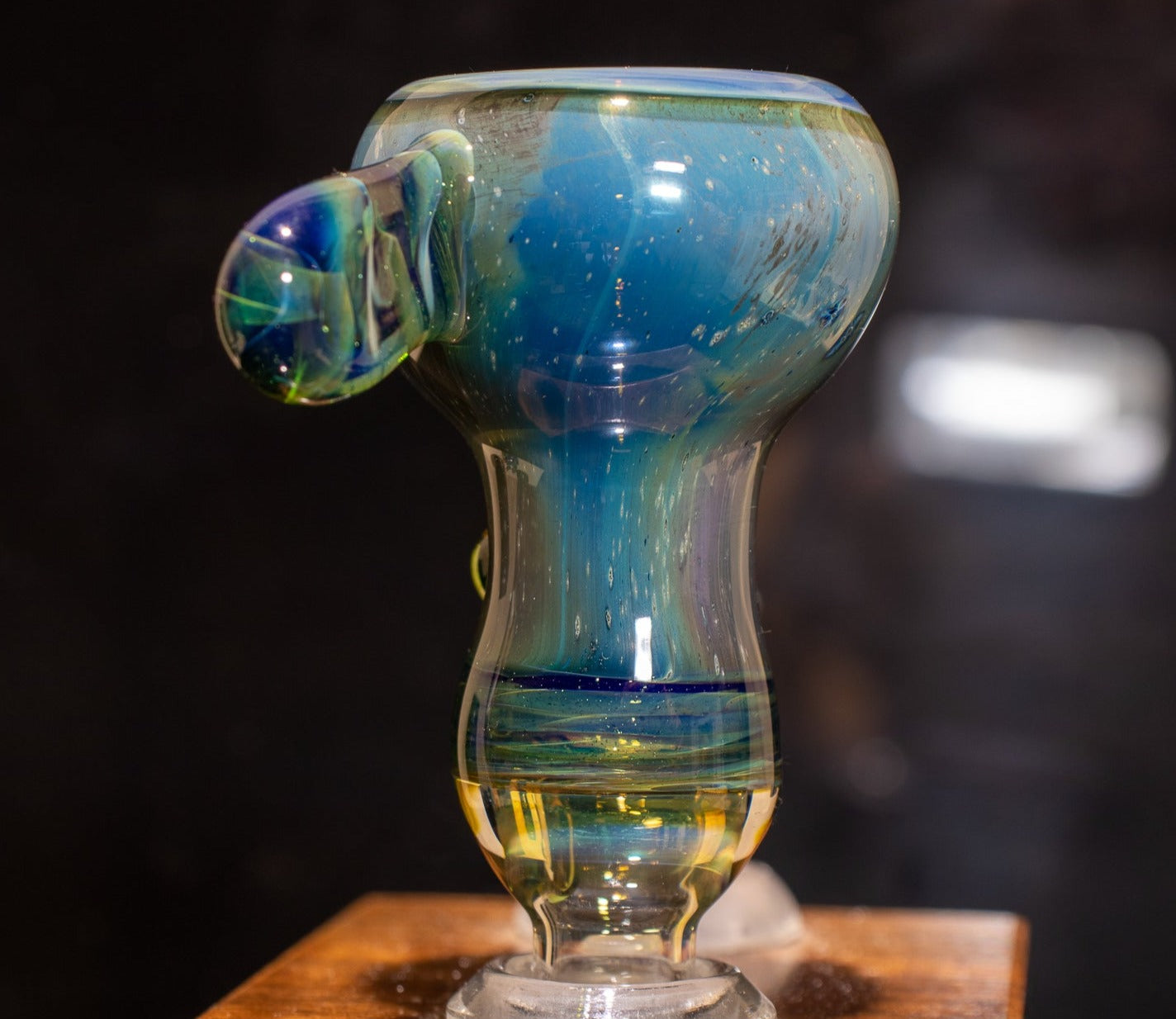 14mm Glass Slide | Silver & Gold Fumed Galaxy | Heady Colored Functional Glass Slide