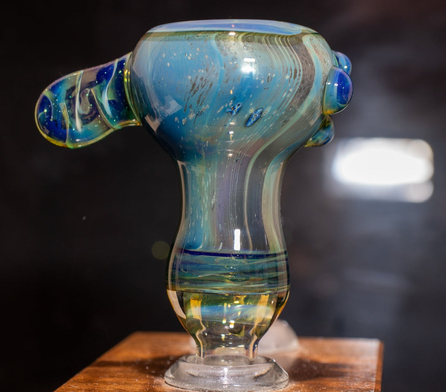 14mm Glass Slide | Silver & Gold Fumed Galaxy | Heady Colored Functional Glass Slide