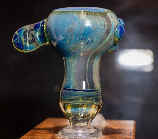 14mm Glass Slide | Silver & Gold Fumed Galaxy | Heady Colored Functional Glass Slide