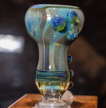 14mm Glass Slide | Silver & Gold Fumed Galaxy | Heady Colored Functional Glass Slide