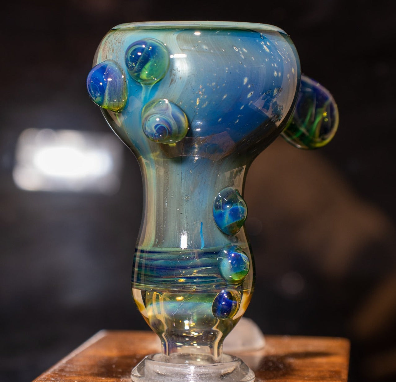 14mm Glass Slide | Silver & Gold Fumed Galaxy | Heady Colored Functional Glass Slide