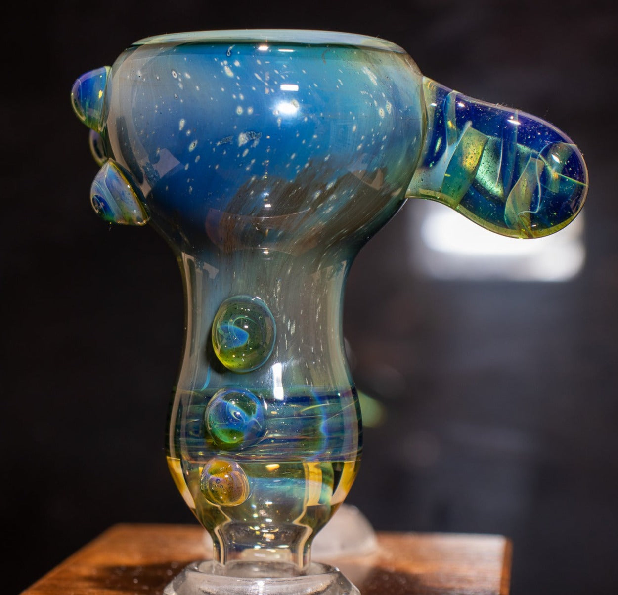 14mm Glass Slide | Silver & Gold Fumed Galaxy | Heady Colored Functional Glass Slide