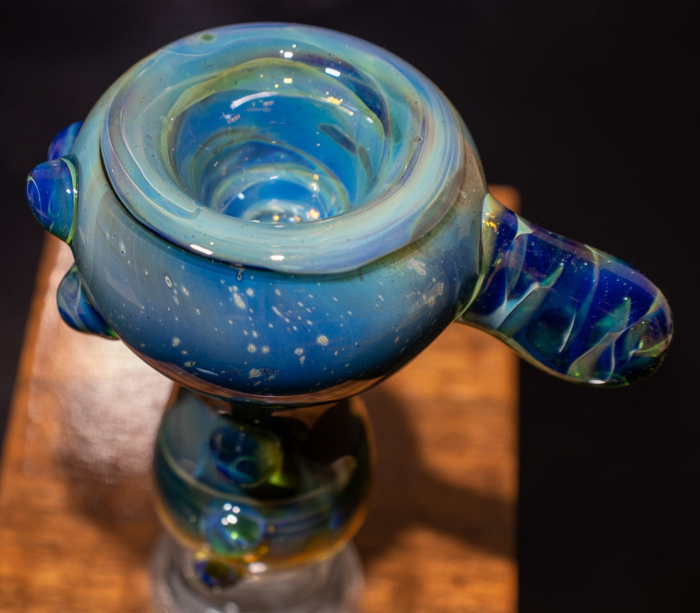 14mm Glass Slide | Silver & Gold Fumed Galaxy | Heady Colored Functional Glass Slide