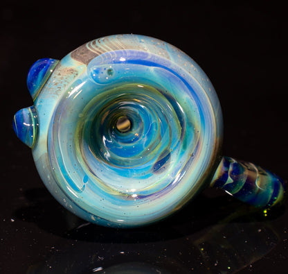 14mm Glass Slide | Silver & Gold Fumed Galaxy | Heady Colored Functional Glass Slide