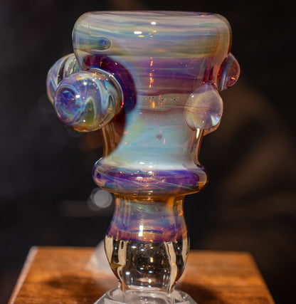 14mm Glass Slide | Silver & Gold Fumed Galaxy | Heady Colored Functional Glass Slide