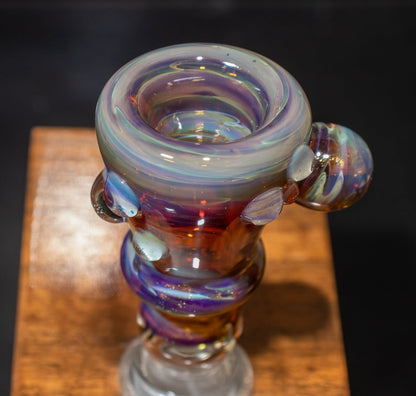 14mm Glass Slide | Silver & Gold Fumed Galaxy | Heady Colored Functional Glass Slide