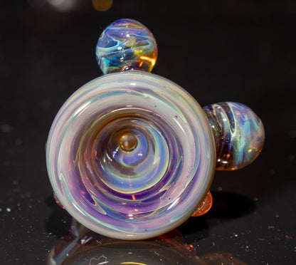 14mm Glass Slide | Silver & Gold Fumed Galaxy | Heady Colored Functional Glass Slide