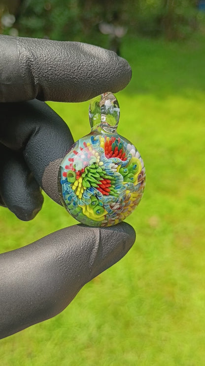 Coral Reef Glass Pendant Necklace | Handblown Borosilicate Ocean Jewelry | Beach & Sea Inspired Gift