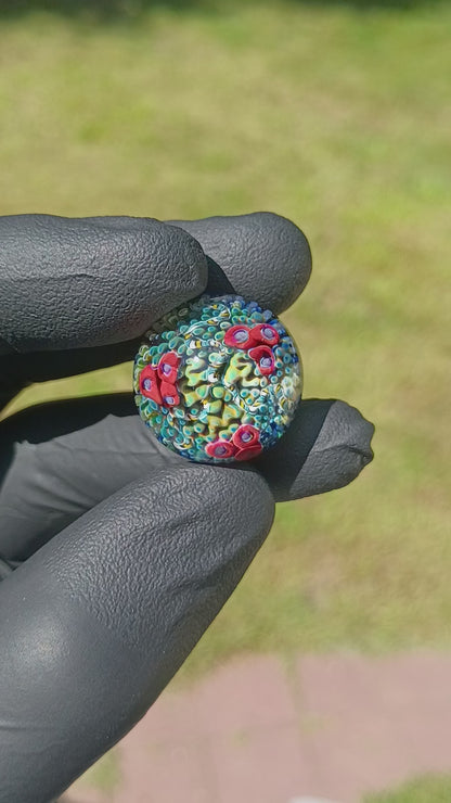 Coral Reef Glass Marble Set | 25mm Glass Marbles | Handblown Borosilicate Glass | Collectible Functional Glass