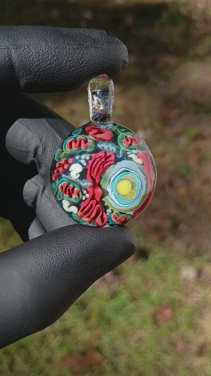 Animal Cell Glass Pendant | Handblown Microscope Biology Necklace | Science Teacher Gift Jewelry | Microscope Art Jewelry