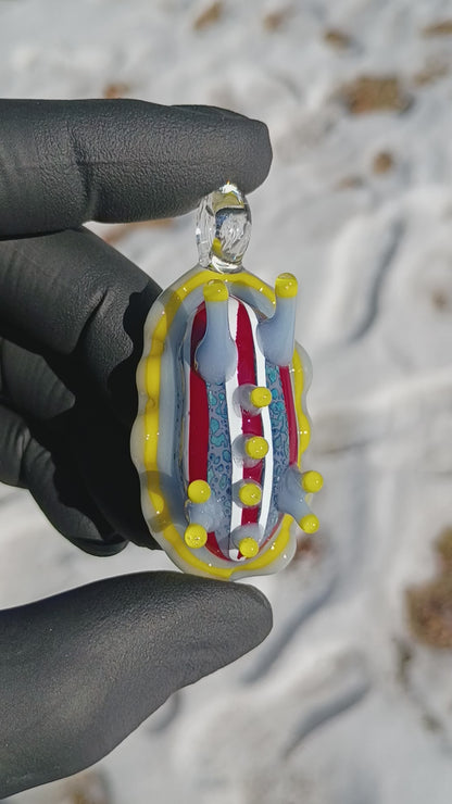 Tropical Glass Nudibranch | Sea Slug Ocean Reef Pendant | Borosilicate Beach Necklace | Coastal Summer Art Jewelry