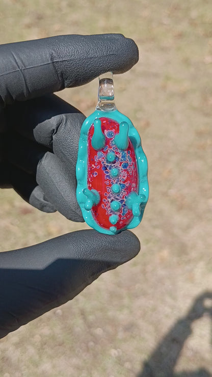 Handblown Nudibranch Glass Pendant | Ocean Inspired Sea Slug Necklace | Tide Pool Jewelry Art for Beach Lovers