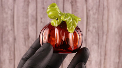 Glass Pumpkin #3 | Handblown Borosilicate Pumpkin | Autumn Leaves Decor | Halloween & Fall Art | OOAK Collectible Glass Pumpkin