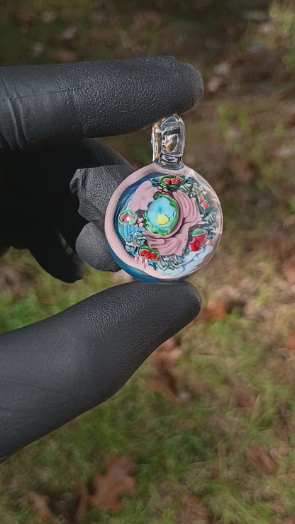 Animal Cell Glass Pendant | Handblown Microscope Biology Necklace | Science Teacher Gift Jewelry | Microscope Art Jewelry