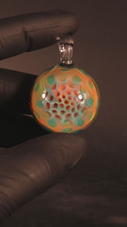 Borosilicate Honeycomb Pendant | Handblown Heady Glass Necklace | Fumed Galactic Jewelry | Deep Space Art